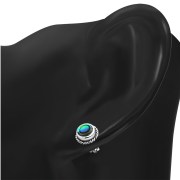 Abalone Round Earrings - e369